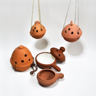 Sahumador de Cerámica con cadena | Sahumador de Cerámica con manija