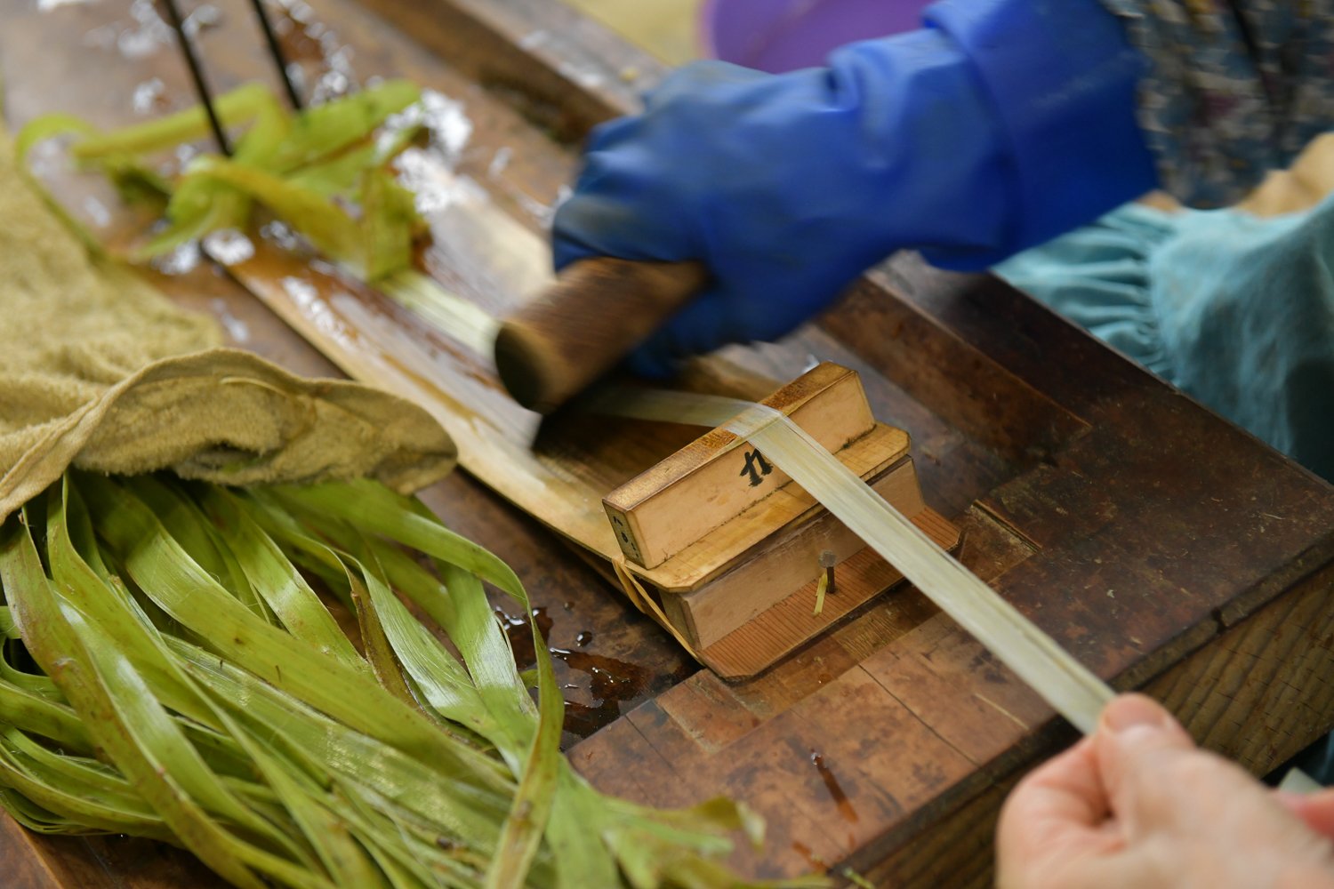 ▲美しいキラのある繊維が現れる。