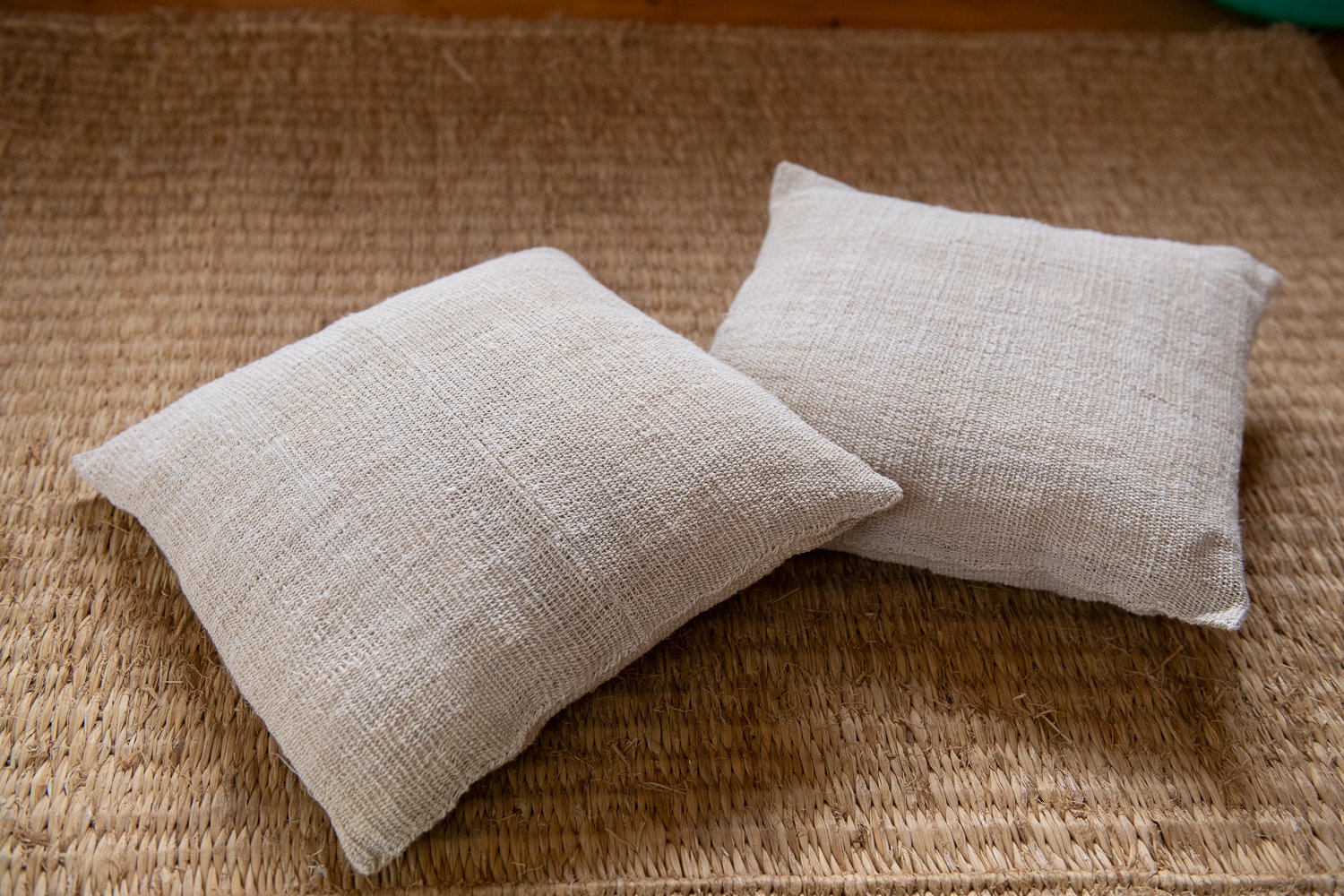 ▲クッションカバーなど新しい製品も試作している。