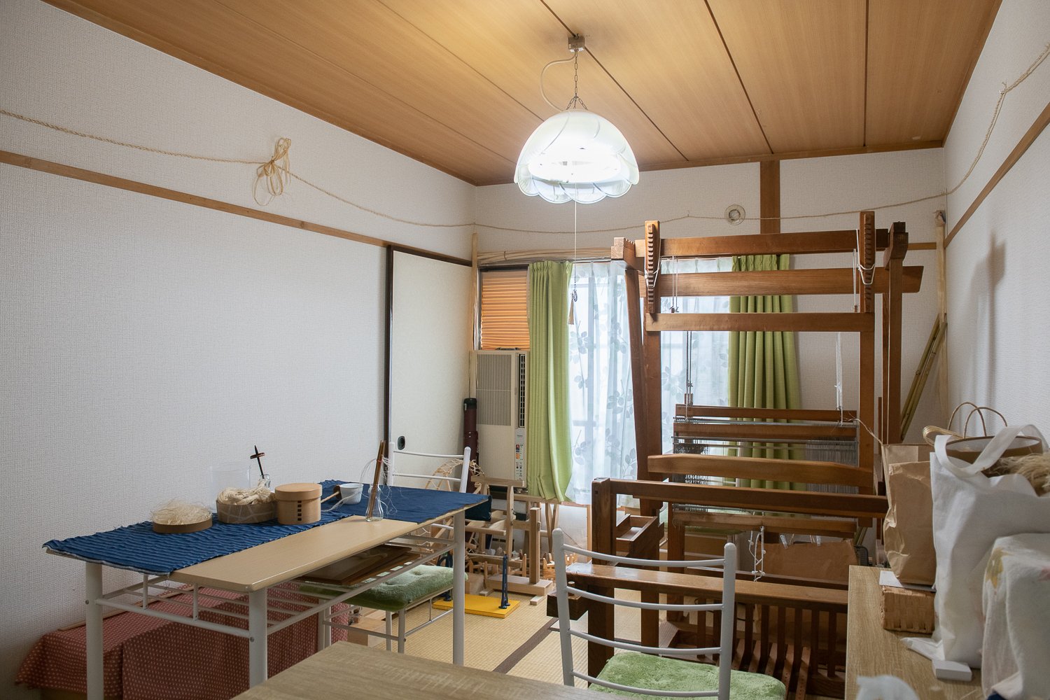 ▲Futabaさんの手仕事場。