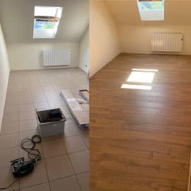 Rénovation parquet Quick Step chambre Qualideco Louvain-la-Neuve