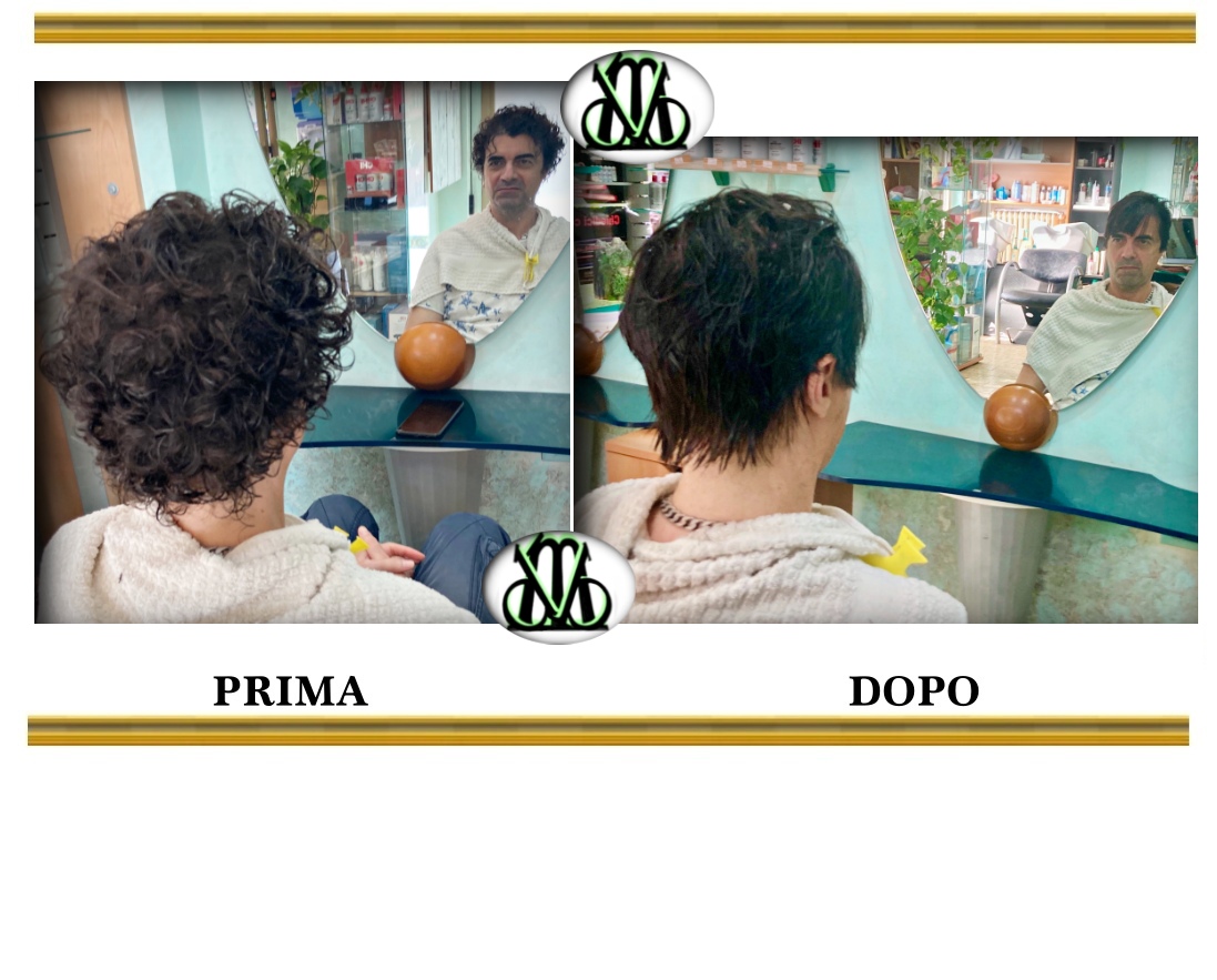 Capelli prima e dopo la stiratura dei capelli