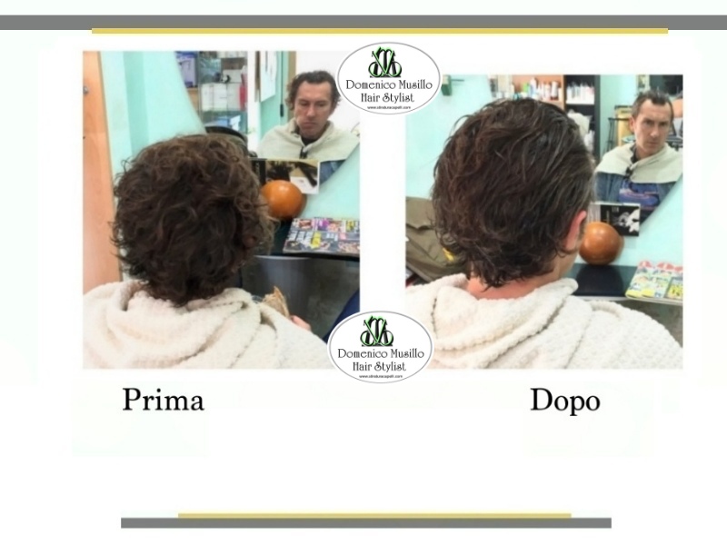 Capelli prima e dopo la stiratura dei capelli