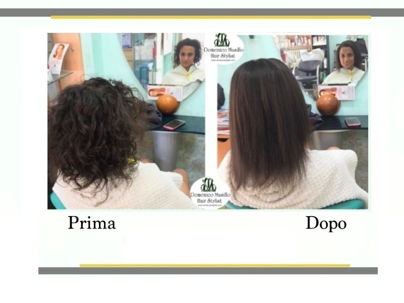 Immagini prima e dopo la stiratura dei capelli