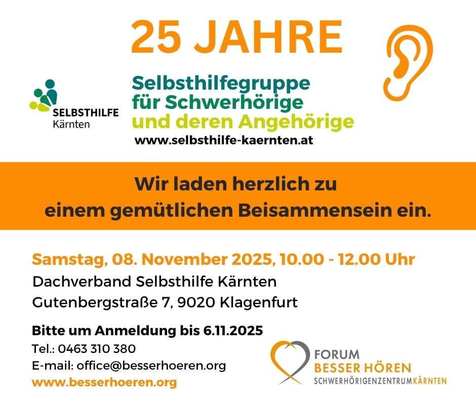 25 JAHRE Selbsthilfegruppe für Schwerhörige und deren Angehörige