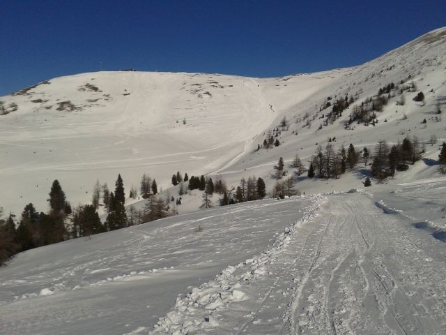 Anfahrt zum Grünleitennock, der steilste Anstieg schon im Blick!