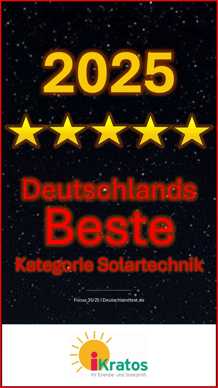 Beste Solartechnik von iKratos – von „Deutschlands Beste“