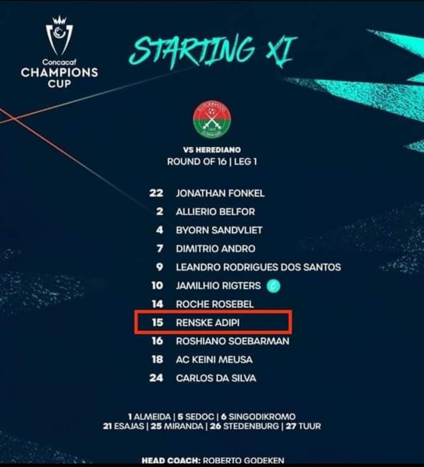 Renske Adipi titular en la Champions League de la Concacaf