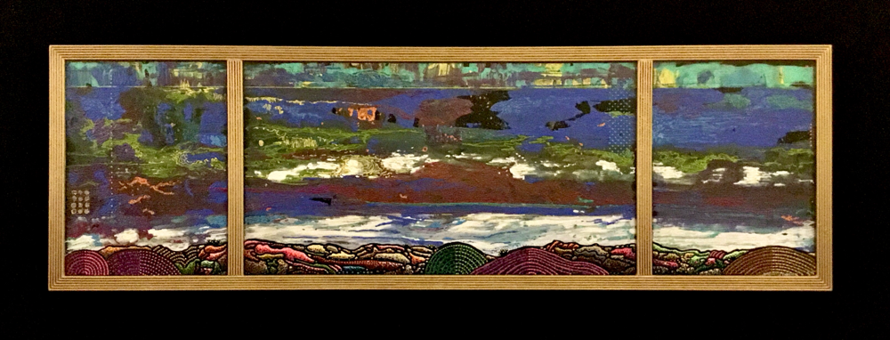 9)  UNDULATING EXPANSE, acrylic on wood panel, 24”x 76”, 2019     