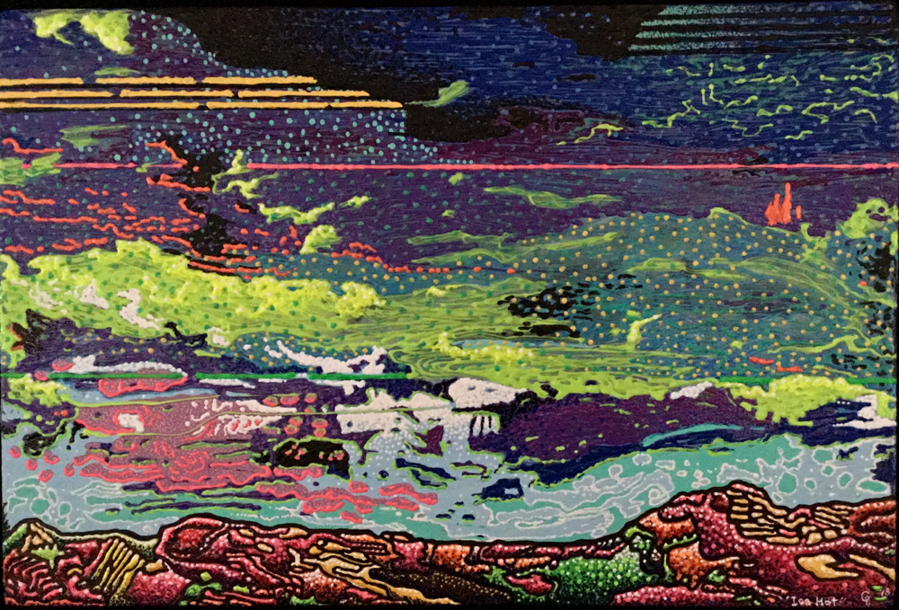 20)  ICE HOT, acrylic on wood panel, 16”x 24”, 2018      