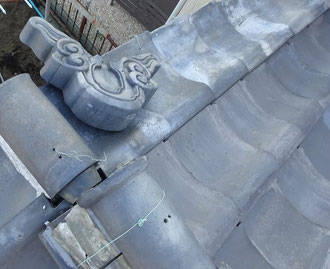 ⑨鬼瓦の応急修繕