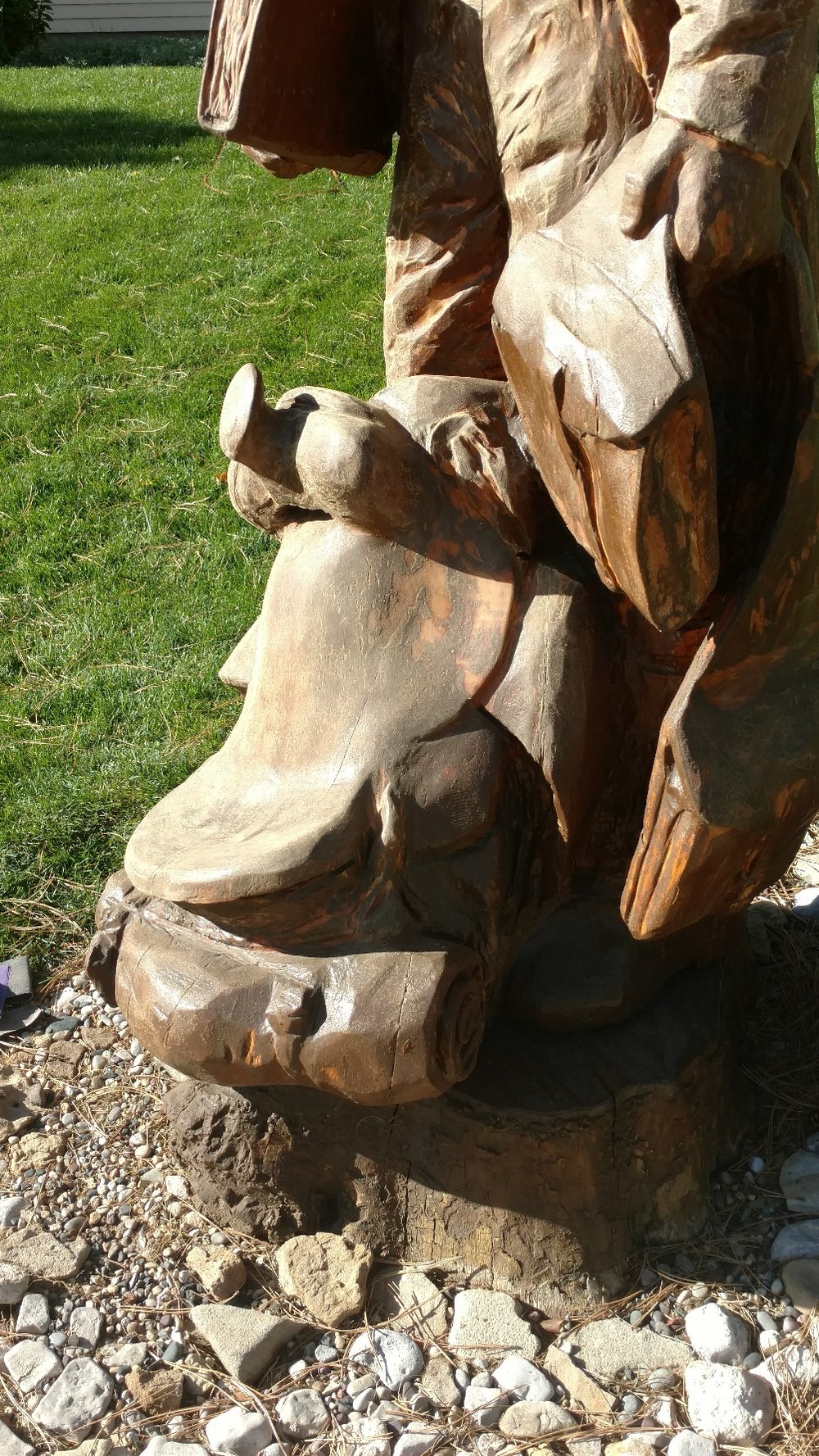 Some refinishing on a 19 year old tree carving