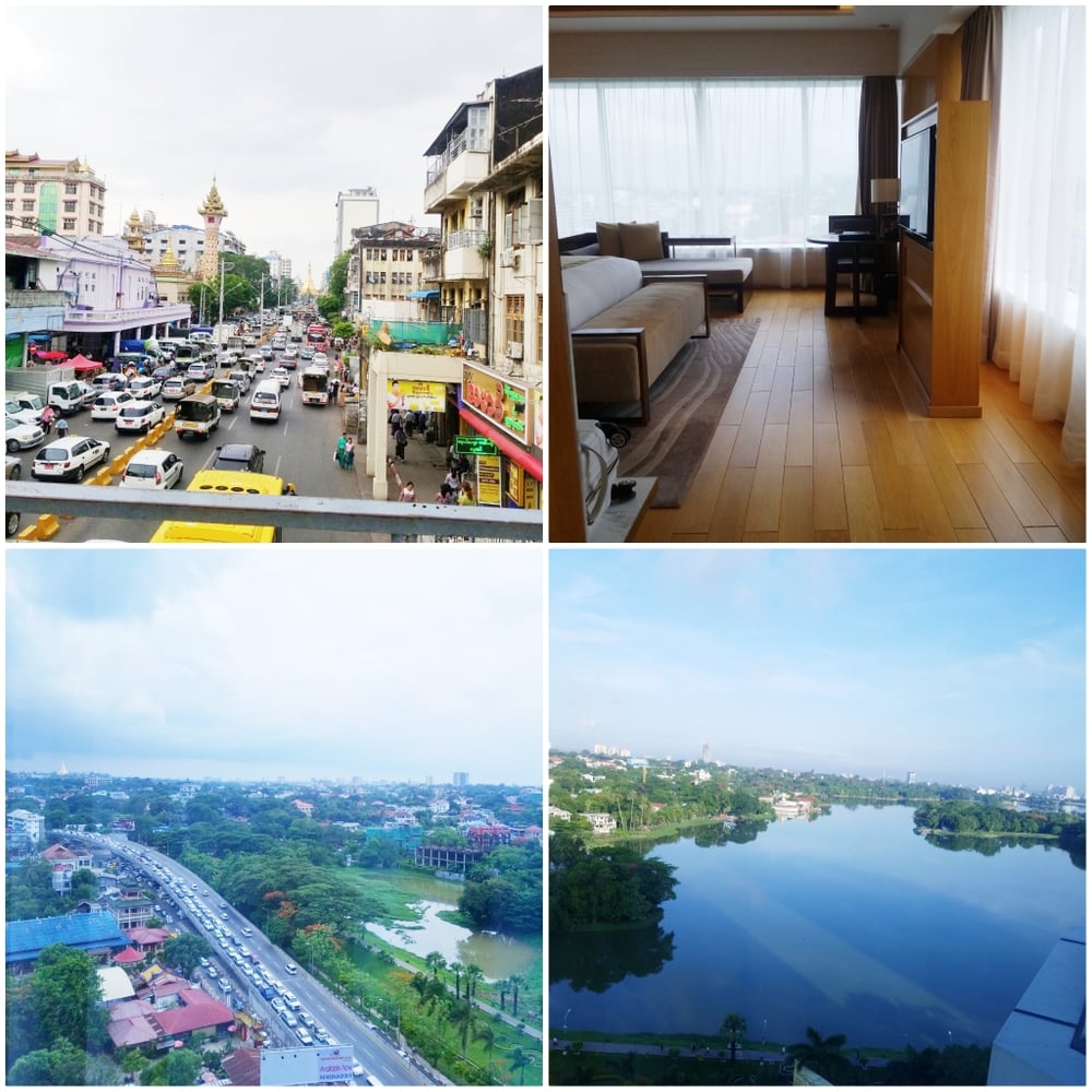 ヤンゴンの街並み。泊まったホテルからの景色。