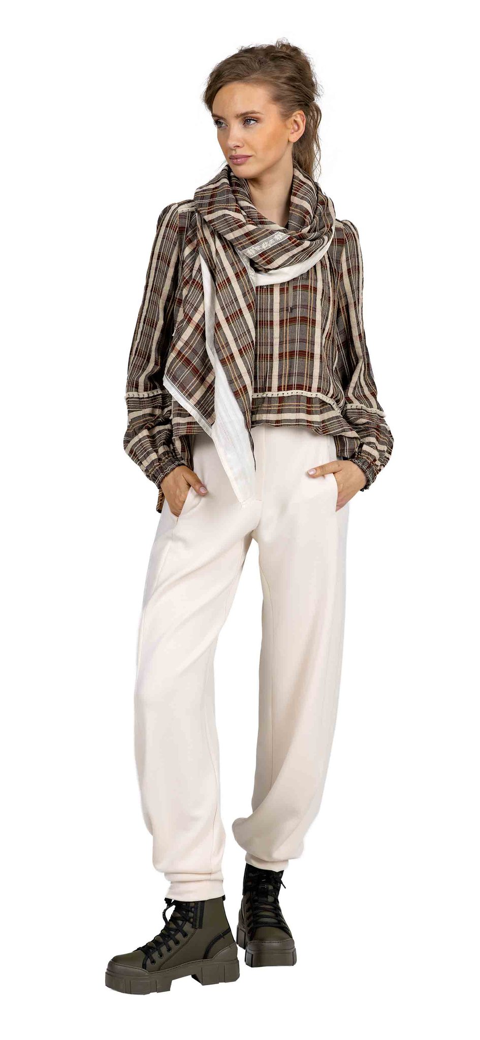 Scarf 287-36, Blouse 236-36, Pants 210-35