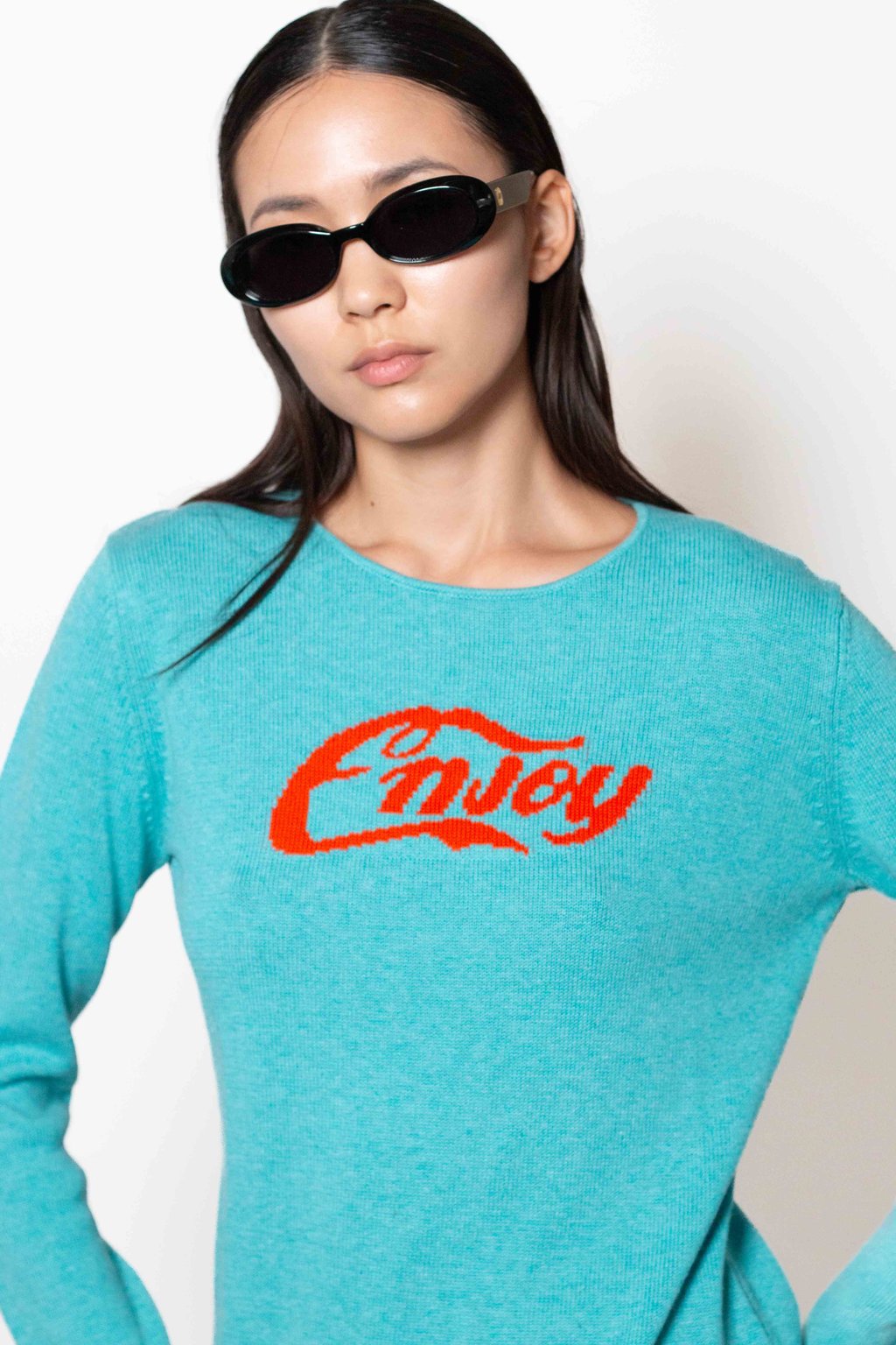 Sweater E26-59-K01-Enjoy-2 Turquoise