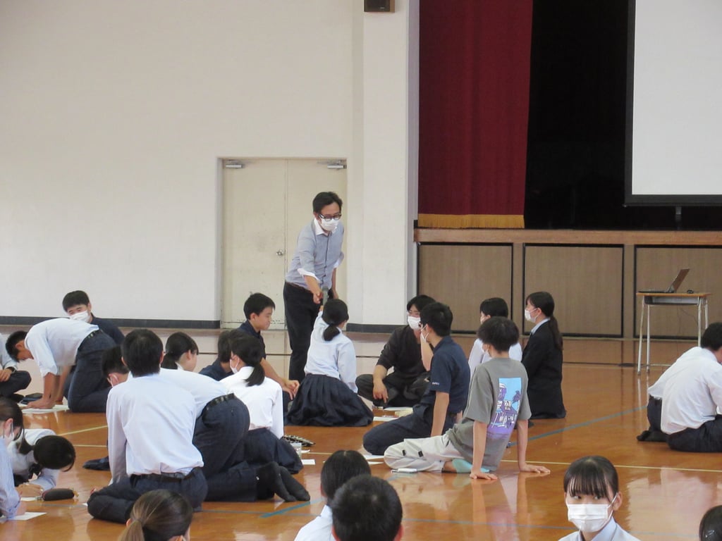 三田川中学校での様子です