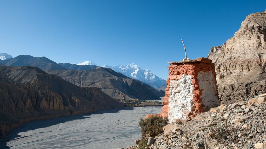 Blick von Chele auf das Massiv der Annapurna