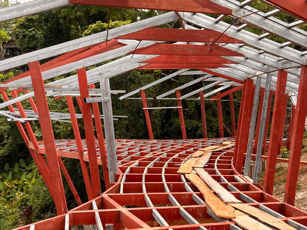 June 2023 - view from the kitchen to the guest room/living