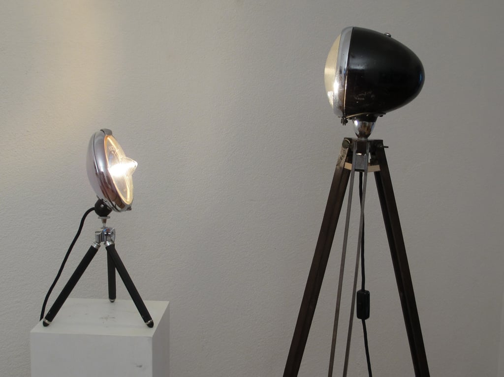 Französische Lampe, Tripot, Tischlampe, Upcycling, Lichtobjekt, Kraftobjekte Wolfgang Wallner Hall in Tirol