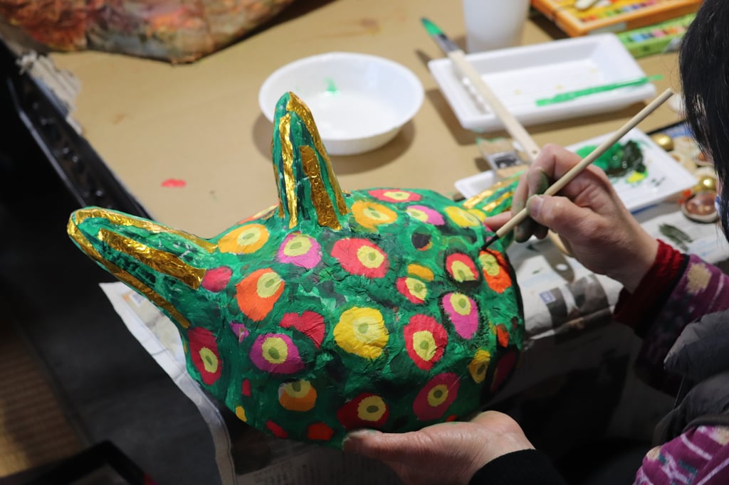 鬼のお面づくり④