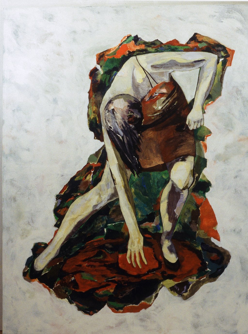 Corps d'attention II, 1996, 213 x 183 cm - 84" x 72", acrylique et collage sur toile - acrylic and collage on canvas.