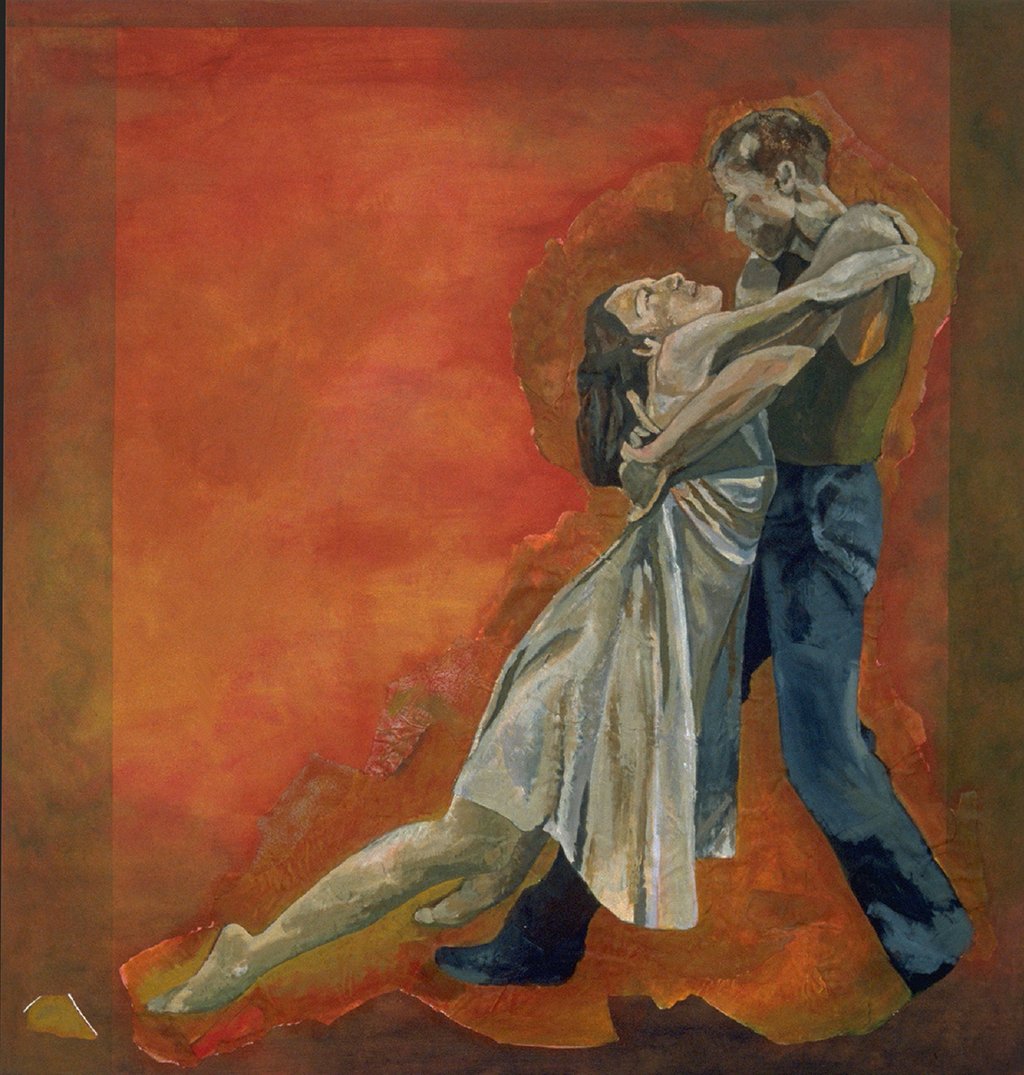 Intérieur nuit, 2002, 190 x 180 cm - 75" x 70", acrylique et collage sur toile - acrylic and collage on canvas. Photo: Éliane Excoffier.