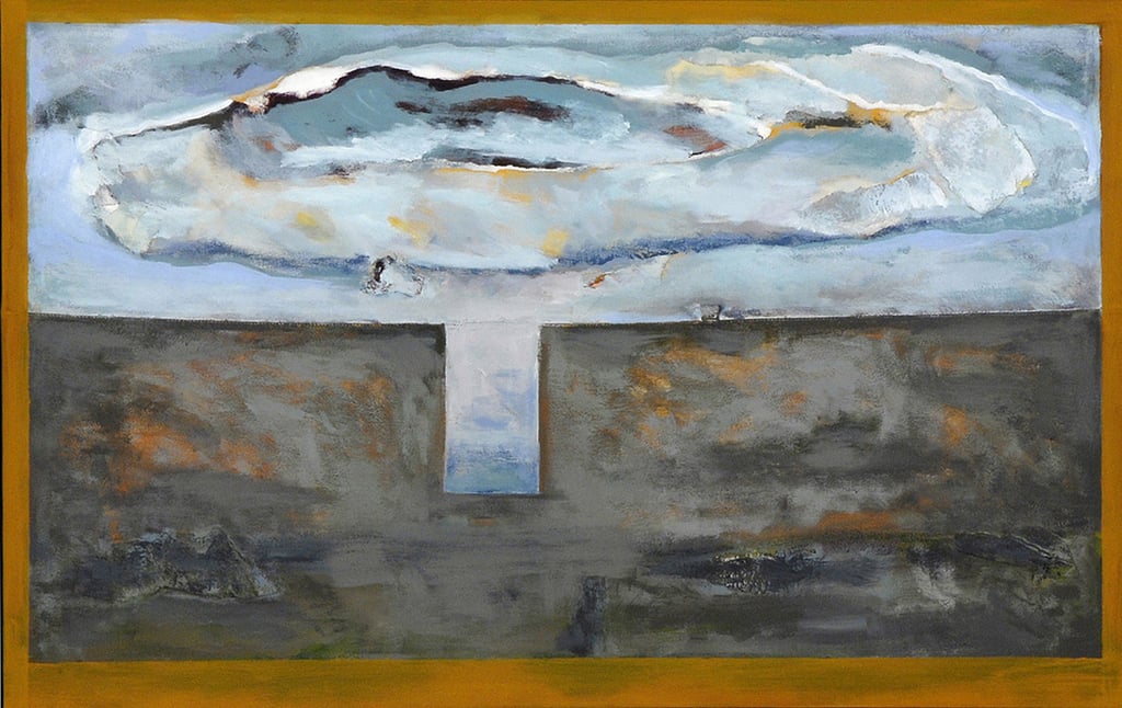 Paysage militaire, 2006, 150 x 200 cm - 23 x 36, acrylic and collage on canvas - acrylique et collage sur toile.  Photo: Réal Capuano