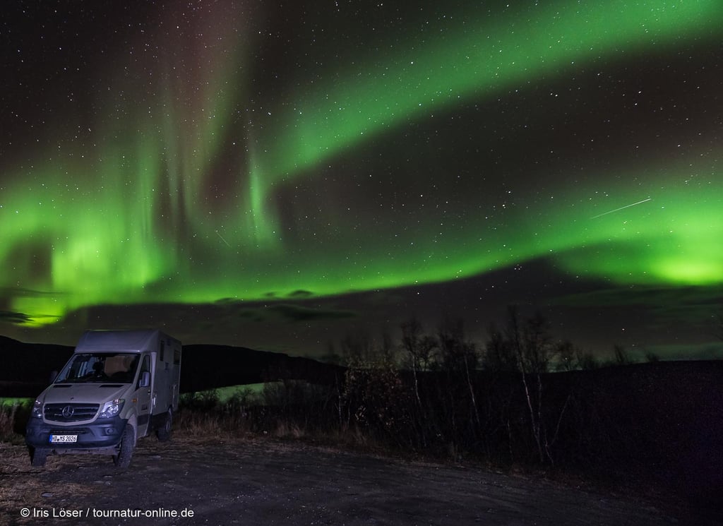 Aurora Borealis über unserem Wohnmobil