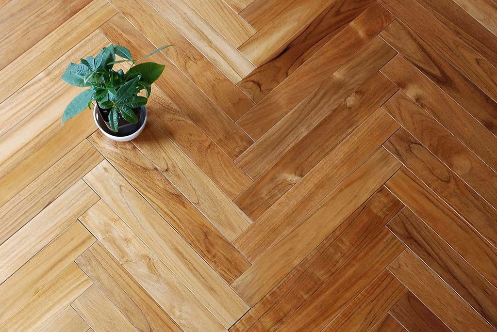 チーク ヘリンボーン シングル アンドウッド 無垢フローリング