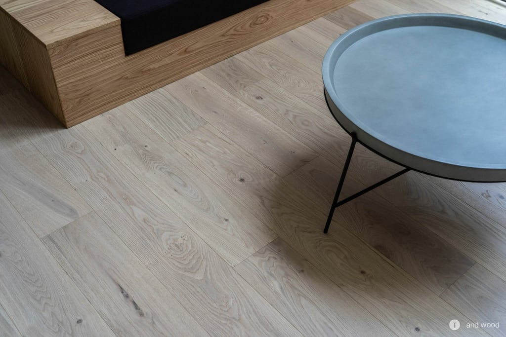 オーク 幅広 ドライハードペイント フローリング グレー 新潟  床材 新築 施工例 アンドウッド andwood  3