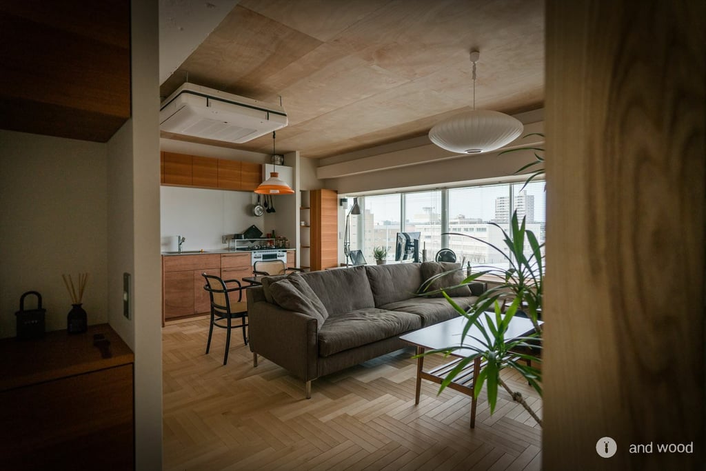 バーチ トリプル ヘリンボーン 無垢 フローリング 施工例 andwood アンドウッド 11