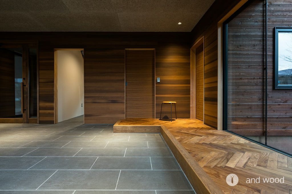 チーク ヘリンボーン フローリング andwood 石田伸一建築事務所 SIA.inc 新潟 1