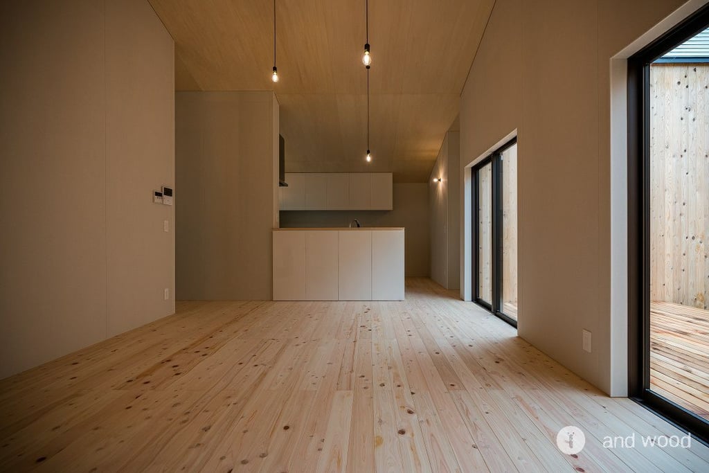 桧 ヒノキ 一枚もの 節あり フローリング andwood アンドウッド 施工例