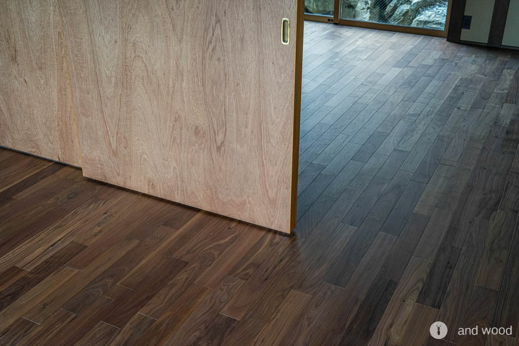 アメリカン ブラック ウォールナット フローリング 幅細 プライウッド andwood アンドウッド 施工例 戸建てリノベ 11