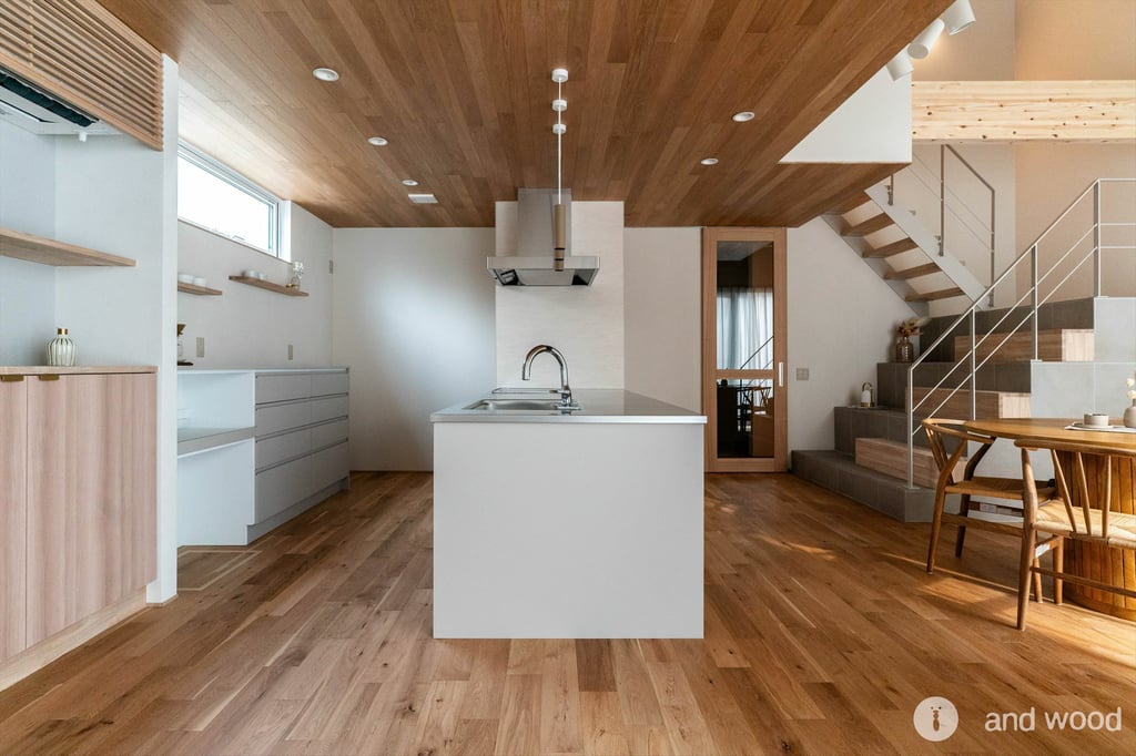 オーク 乱尺 120幅 プライウッド オイル塗装 施工例 新潟 andwood アンドウッド 3