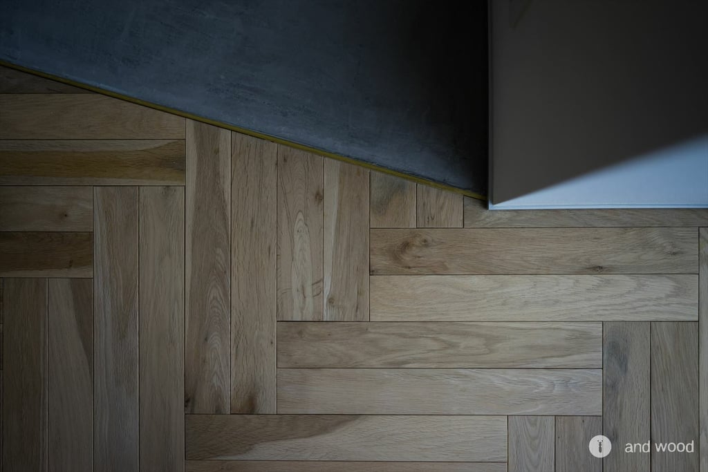 オーク  ダブル ヘリンボーン 無塗装 施工例 アンドウッド andwood 7