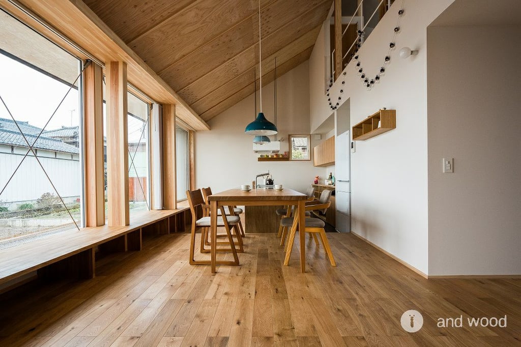 オーク 幅広 フローリング 施工事例 andwood アンドウッド 節有