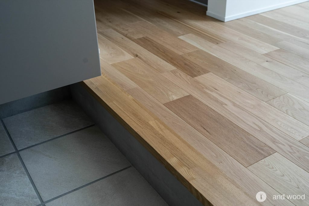 オーク 乱尺 90幅 120幅 プライウッド オイル塗装 施工例 新潟 andwood アンドウッド 11