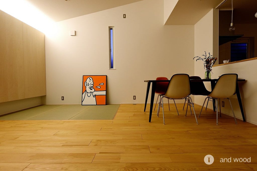 国産松 パイン ユニ フローリング 無垢 アンドウッド 施工例 andwood