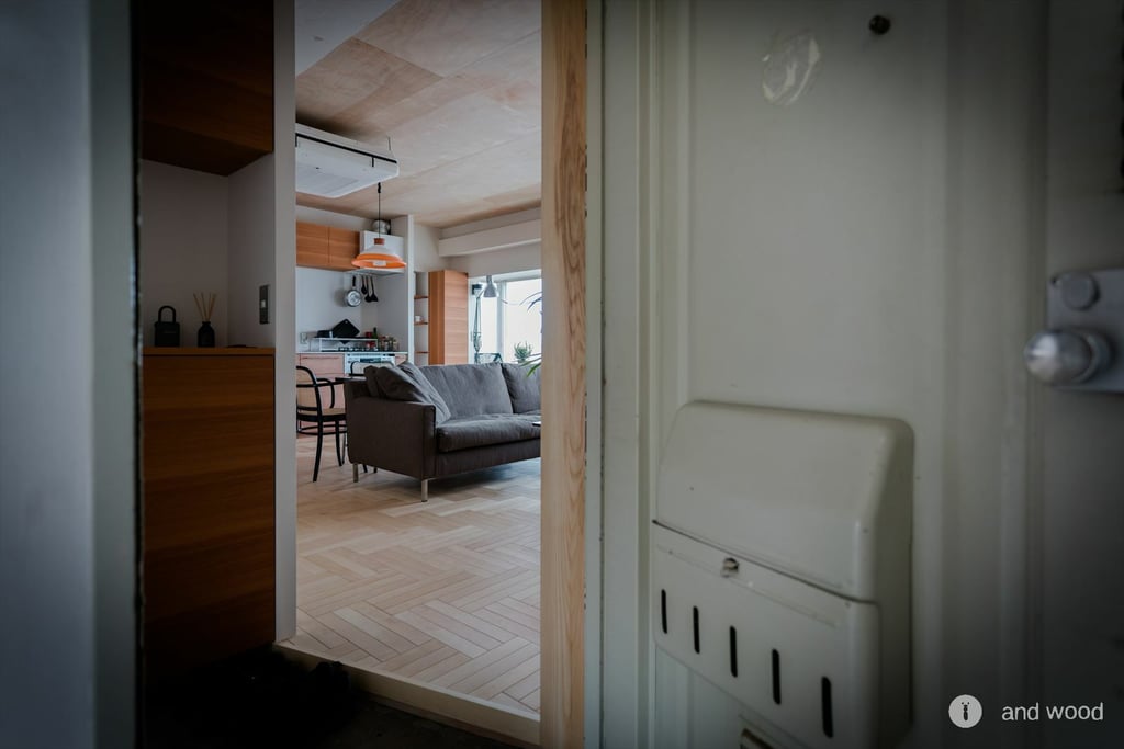 バーチ トリプル ヘリンボーン 無垢 フローリング 施工例 andwood アンドウッド 10