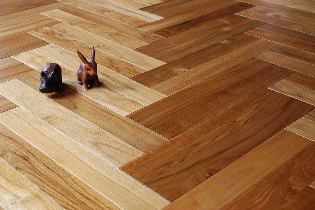 チーク ヘリンボーン ダブル 無垢フローリング アンドウッド
