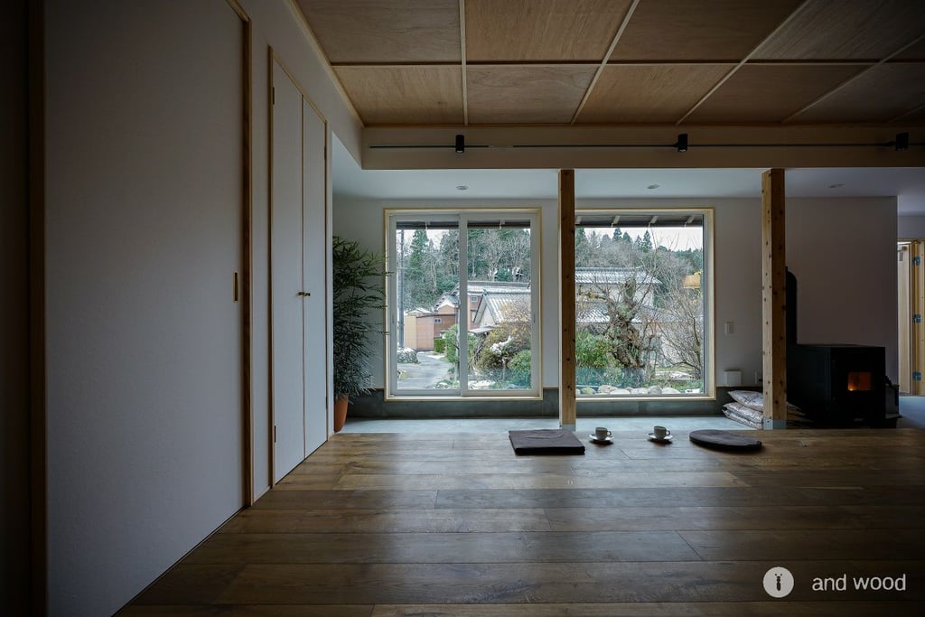 ヨーロピアン フレンチ オーク 燻製 フローリング アンドウッド andwood 施工例 古民家 2