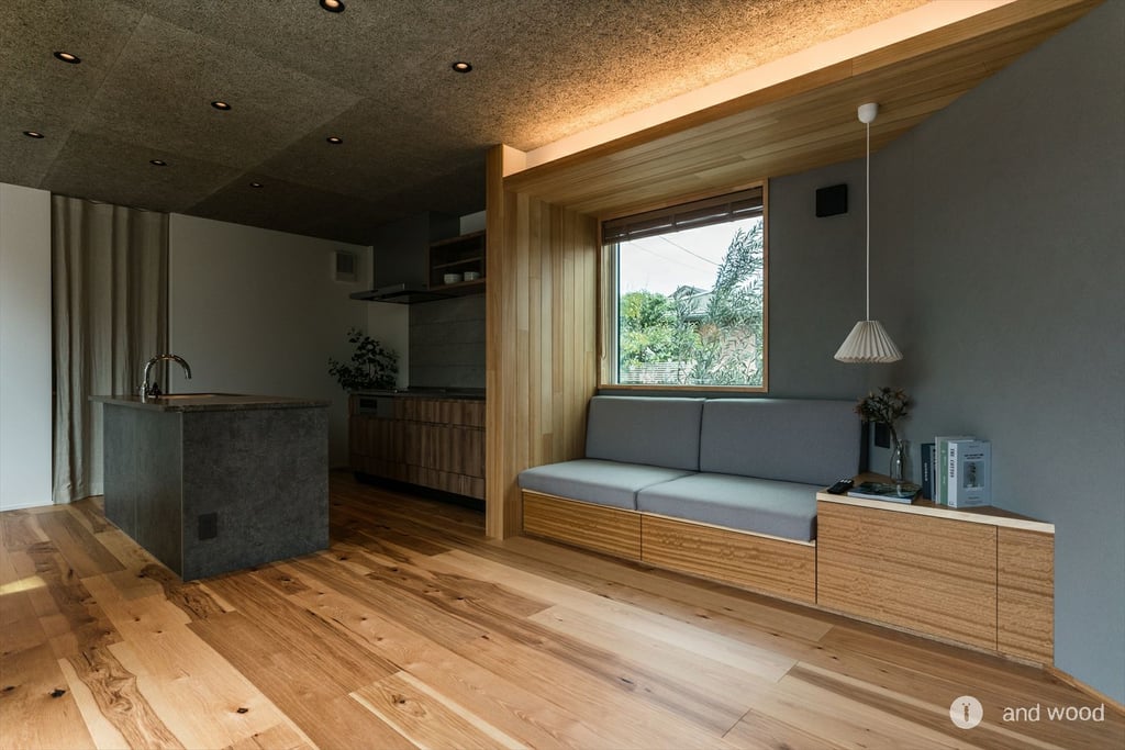 ヒッコリー ピーカン フローリング 幅広 プライウッド 新築 施工例 andwood アンドウッド 2