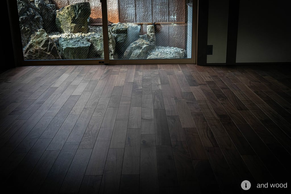 アメリカン ブラック ウォールナット フローリング 幅細 プライウッド andwood アンドウッド 施工例 戸建てリノベ 3