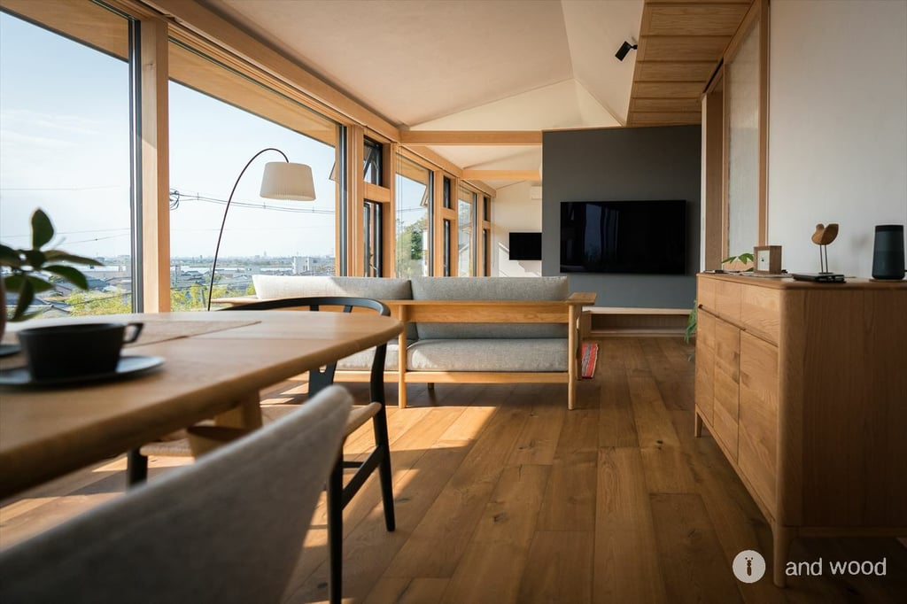 ヨーロピアン フレンチ オーク 燻製 フローリング アンドウッド  andwood 施工例 新築 平屋 7