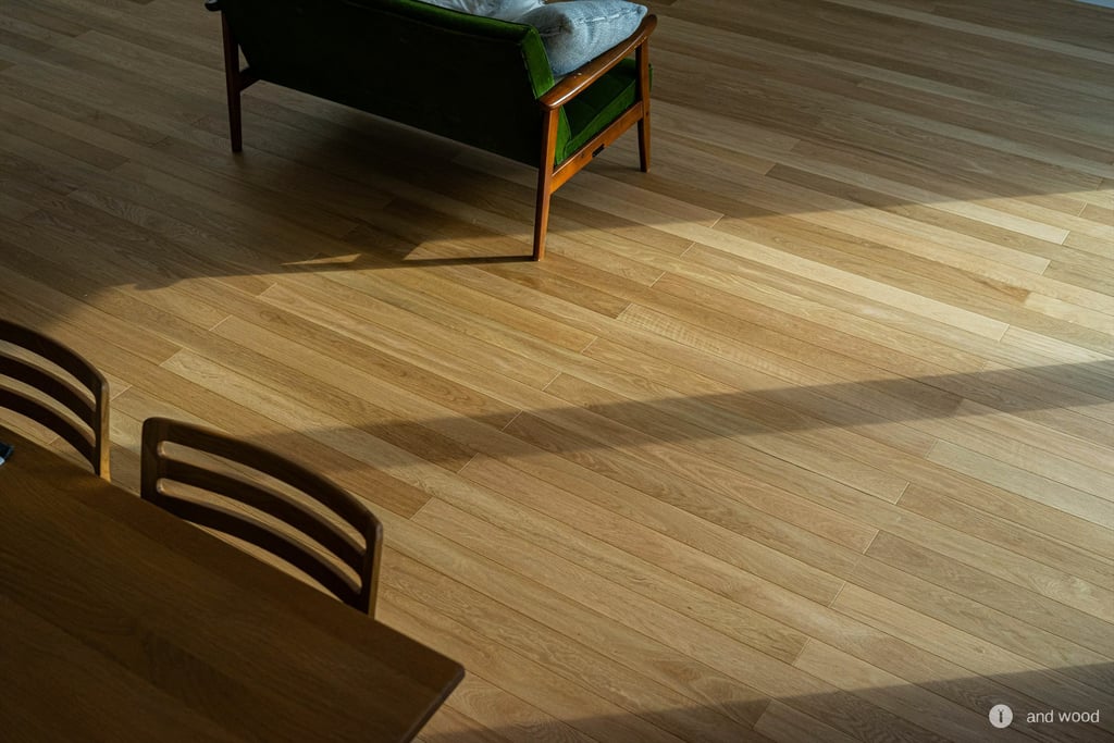 オーク ミズナラ 90幅 幅細 ナチュラル フローリング レンガ張 新築戸建て アンドウッド andwood 2