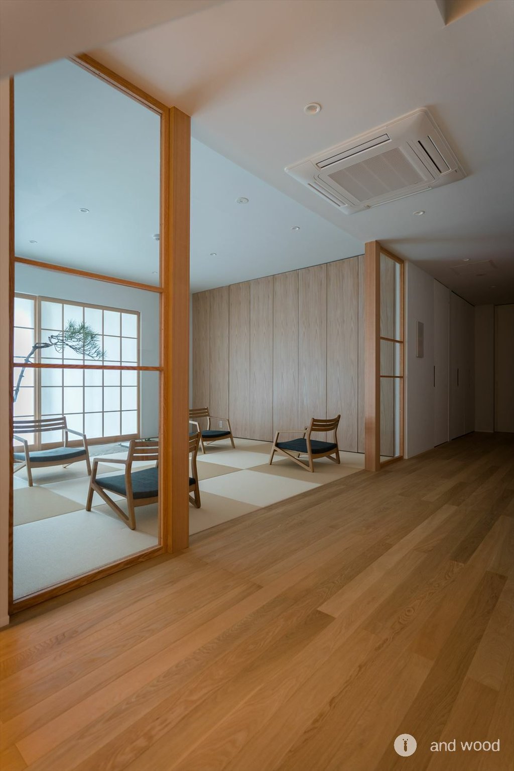 オーク ミズナラ 90幅 ナチュラル プライウッド 施工例 遊亀楼 魚兵 アンドウッド andwood 5