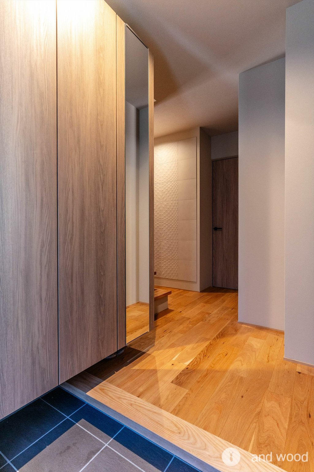 オーク 乱尺 120幅 プライウッド オイル塗装 施工例 新潟 andwood アンドウッド 4