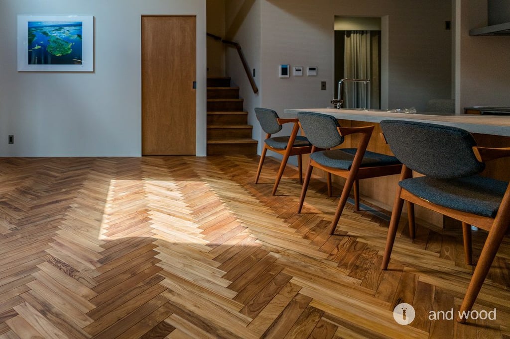 チーク ヘリンボーン フローリング アンドウッド andwood 施工例 1