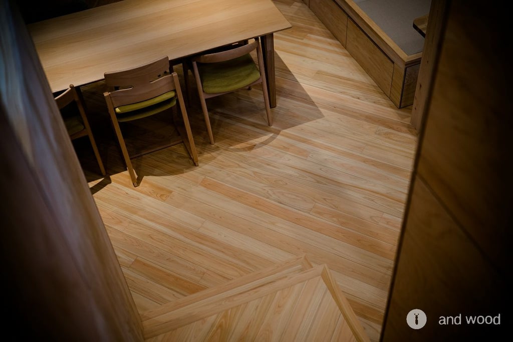 桧 ヒノキ フローリング 無節 アンドウッド 施工例 2